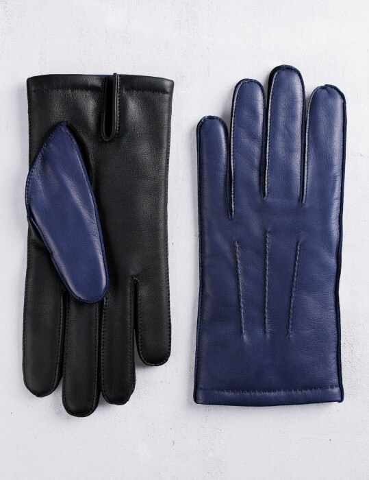 Shop Louis Vuitton Men's Navy Gloves