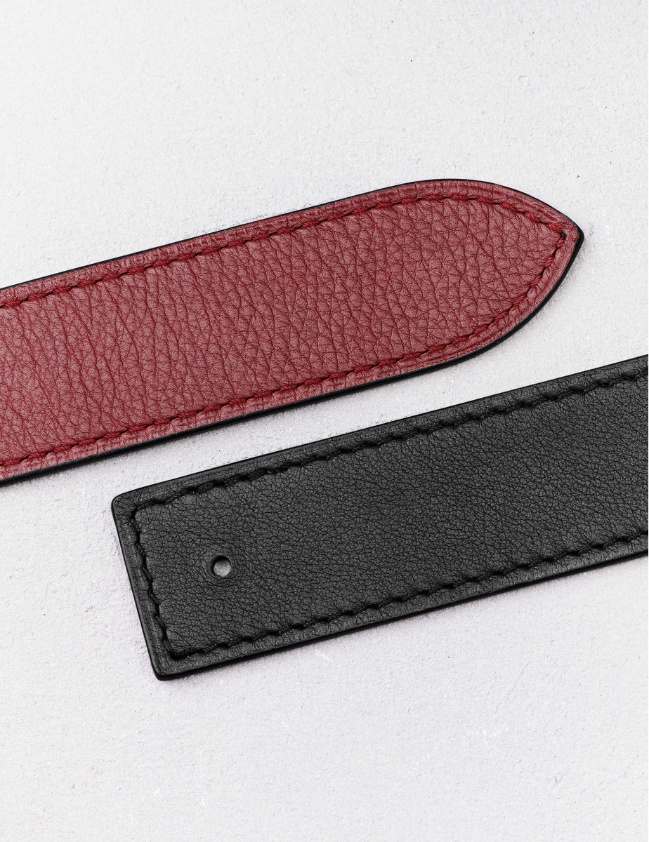 Reversible Belt Strap Black Smooth Calfskin, 35 MM