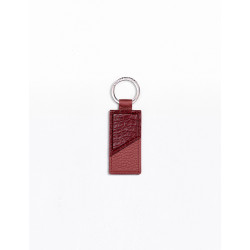 Porte clés rouge en cuir python