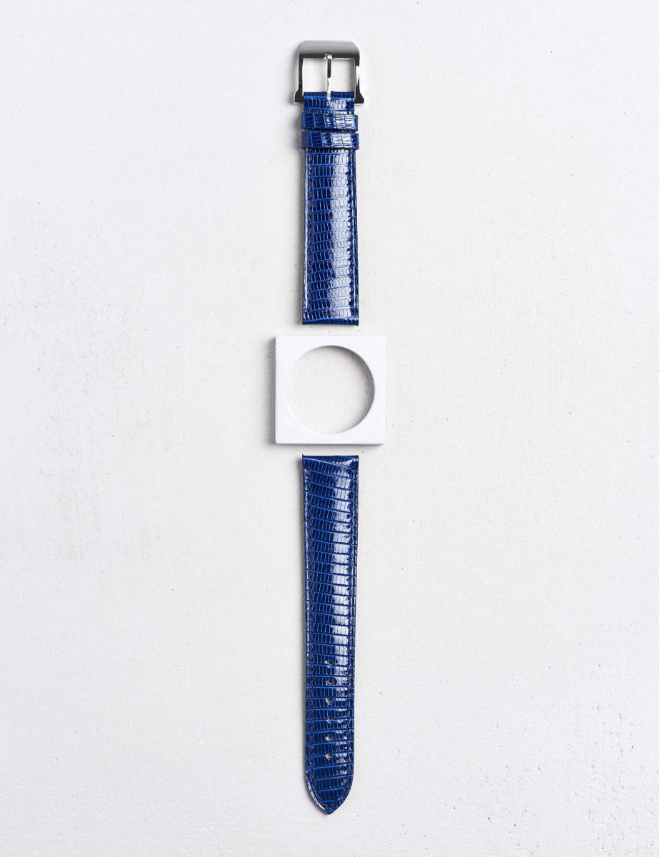 Luxury watch strap in shiny lizard leather|Camille Fournet