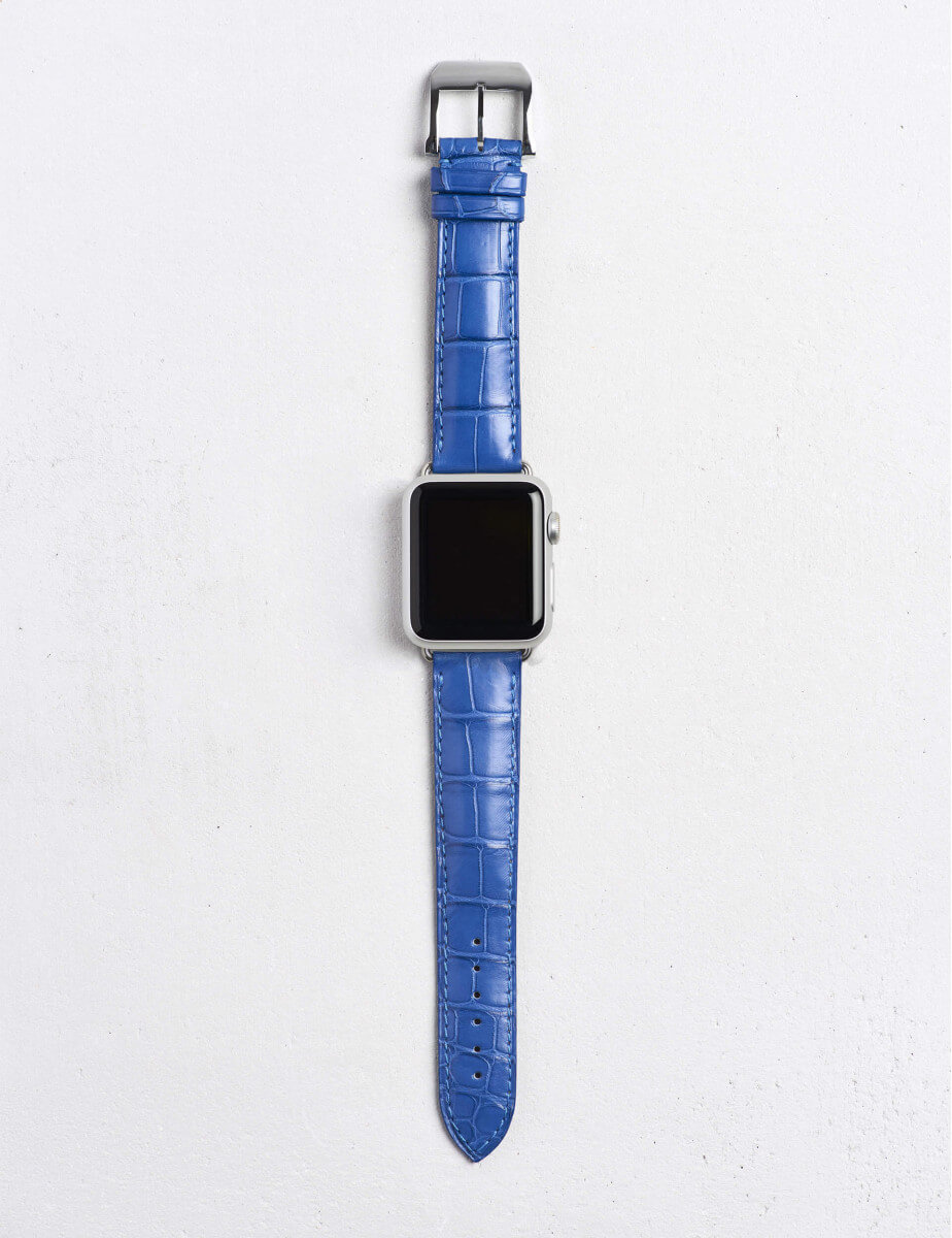 Luxury Apple Watch strap in matte alligator Camille Fournet