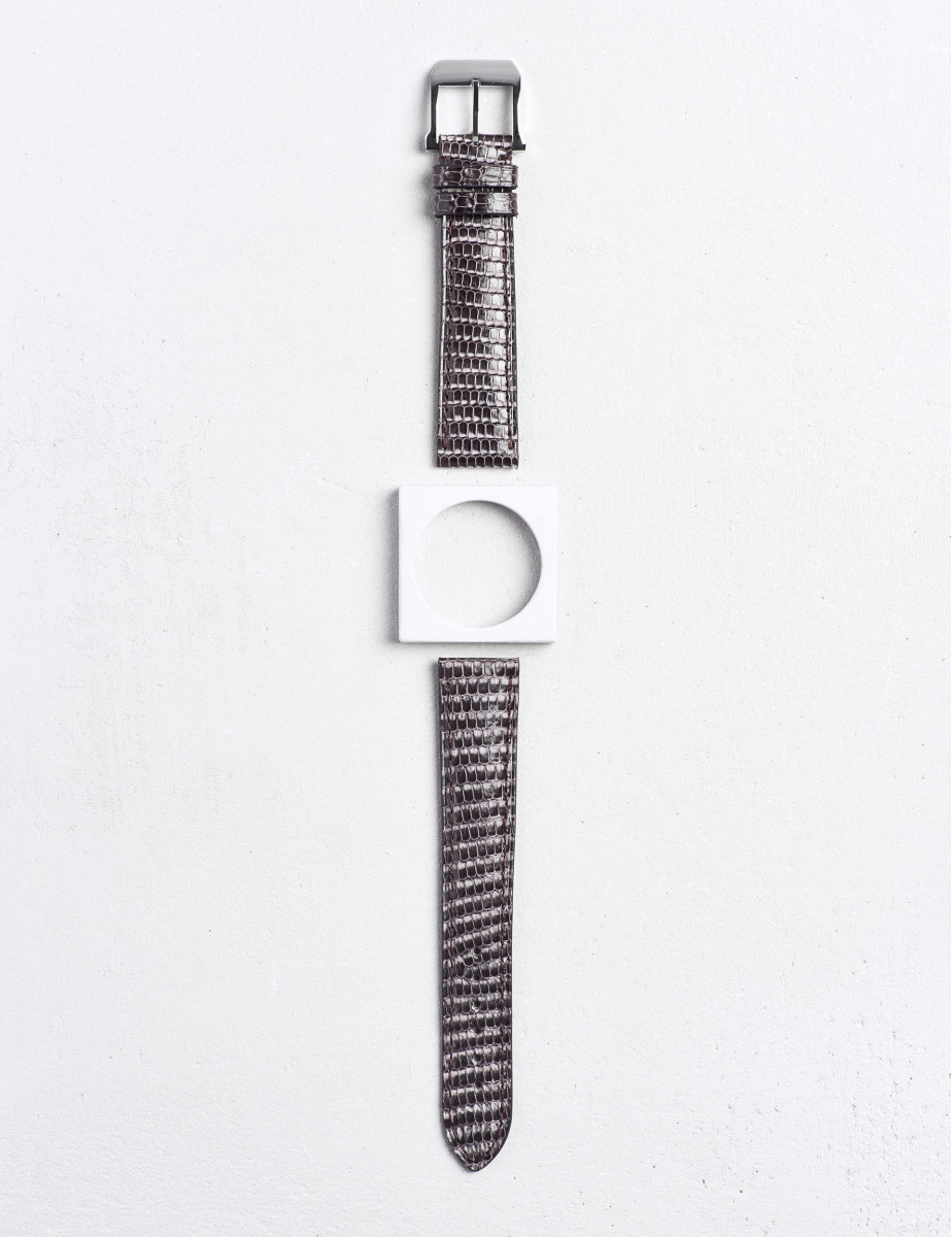 Bracelet montre de luxe en l zard nubuck Camille Fournet